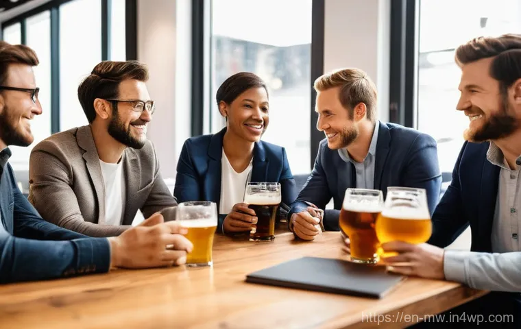 비즈니스 미팅에 적합한 양조장 활용법 - **Prompt 1: "Breaking the Boardroom Mold"**
    A diverse group of 5-6 professionals (men and women,...