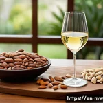 와인과 페어링하기 좋은 스낵 리스트 - A sophisticated wine tasting setup featuring a rustic wooden table adorned with an elegant assortmen...